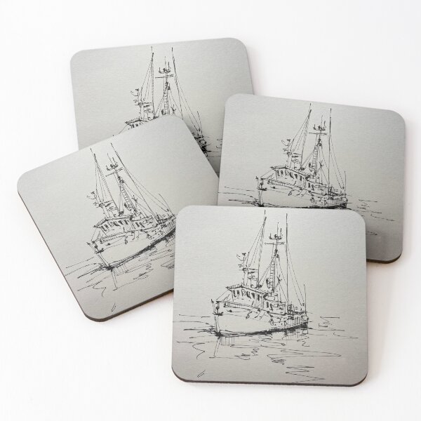 Item preview, A fishing boat liner pen sketch designed and sold by TeeBruh.