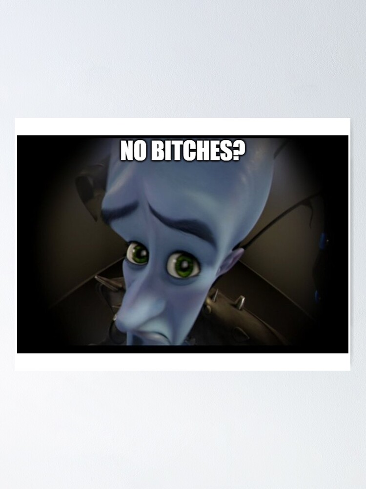  No Bitches Megamind Meme Poster For Sale By Mamasmia Redbubble