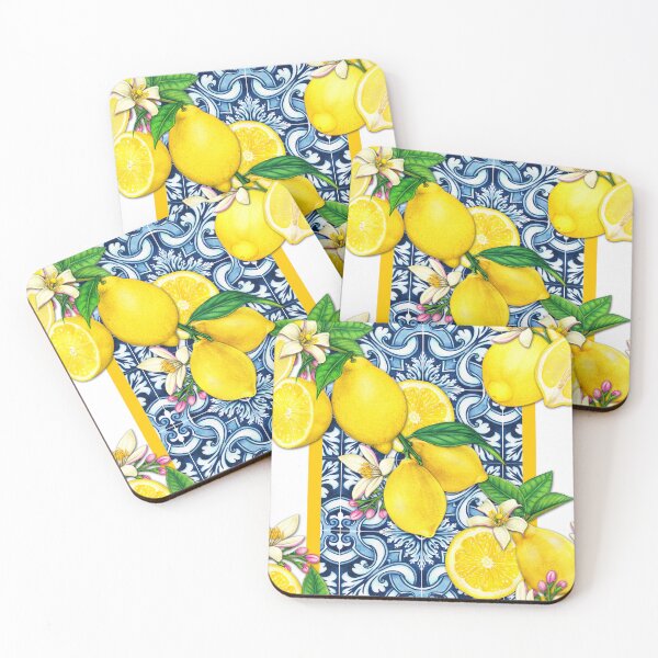 Item preview, Lemons  & Tiles Pattern designed and sold by Neogaia Creations.