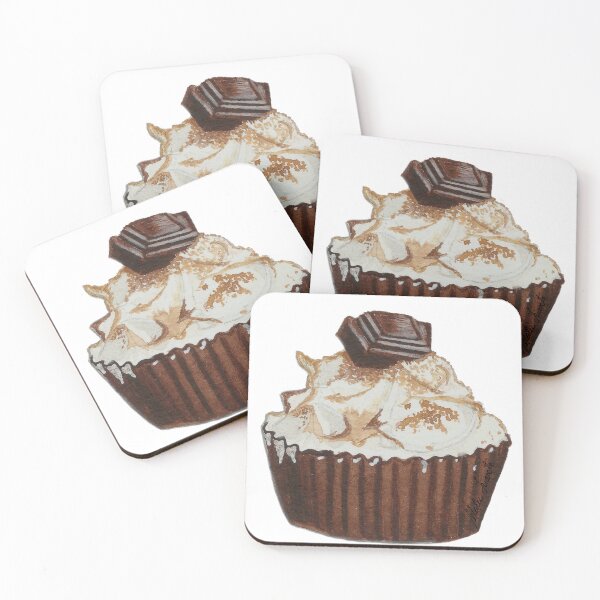 Item preview, Illustration of delicious Chocolate Cupcake in watercolor designed and sold by Malu-Iriarte.