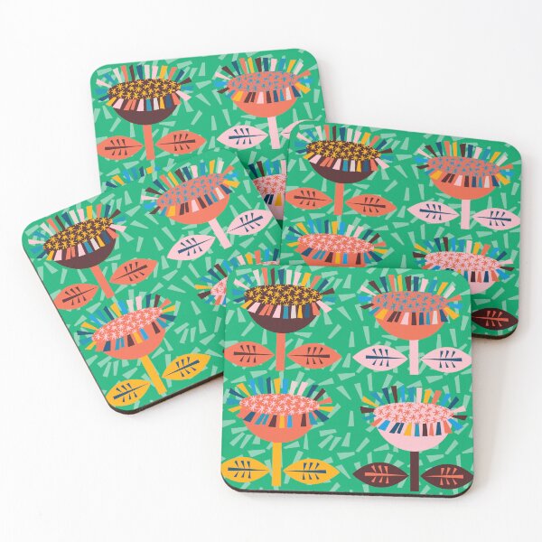 Item preview, Funky retro flowers - lots of colour  designed and sold by BlackDogArtists.