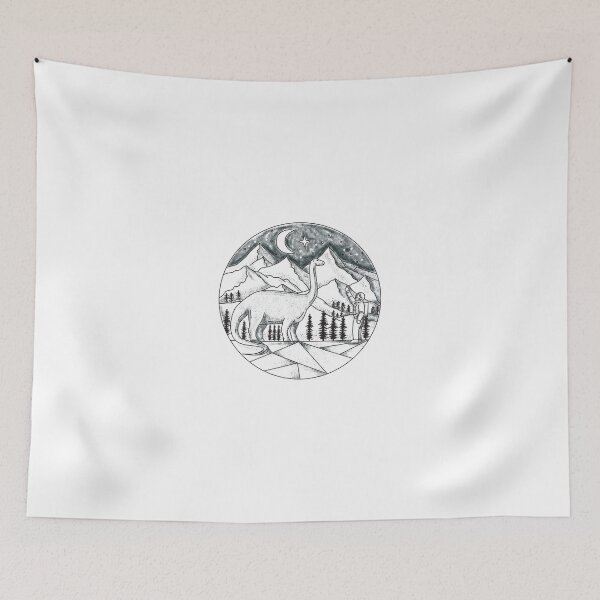 Item preview, Brontosaurus Astronaut Mountains Tattoo designed and sold by patrimonio.