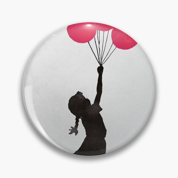 Item preview, Banksy - Floating Girl balloon red poster  designed and sold by nachitastabi.