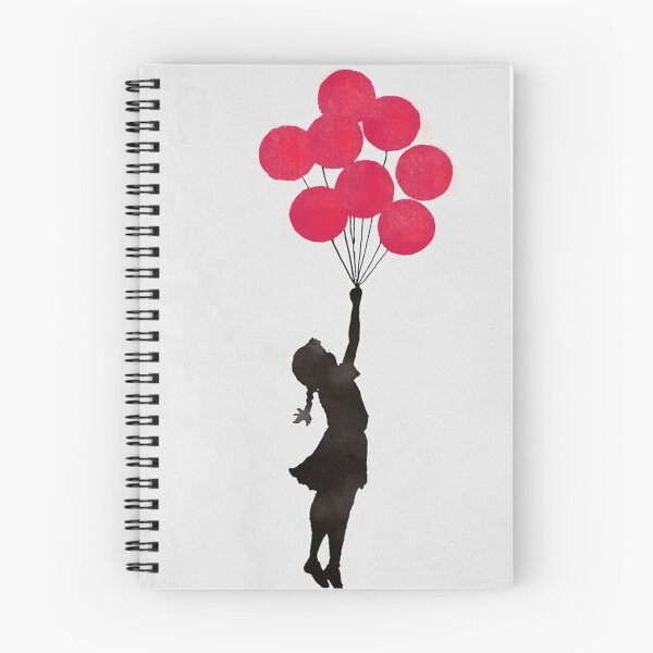 Item preview, Banksy - Floating Girl balloon red poster  designed and sold by nachitastabi.