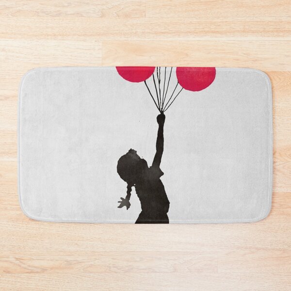 Item preview, Banksy - Floating Girl balloon red poster  designed and sold by nachitastabi.