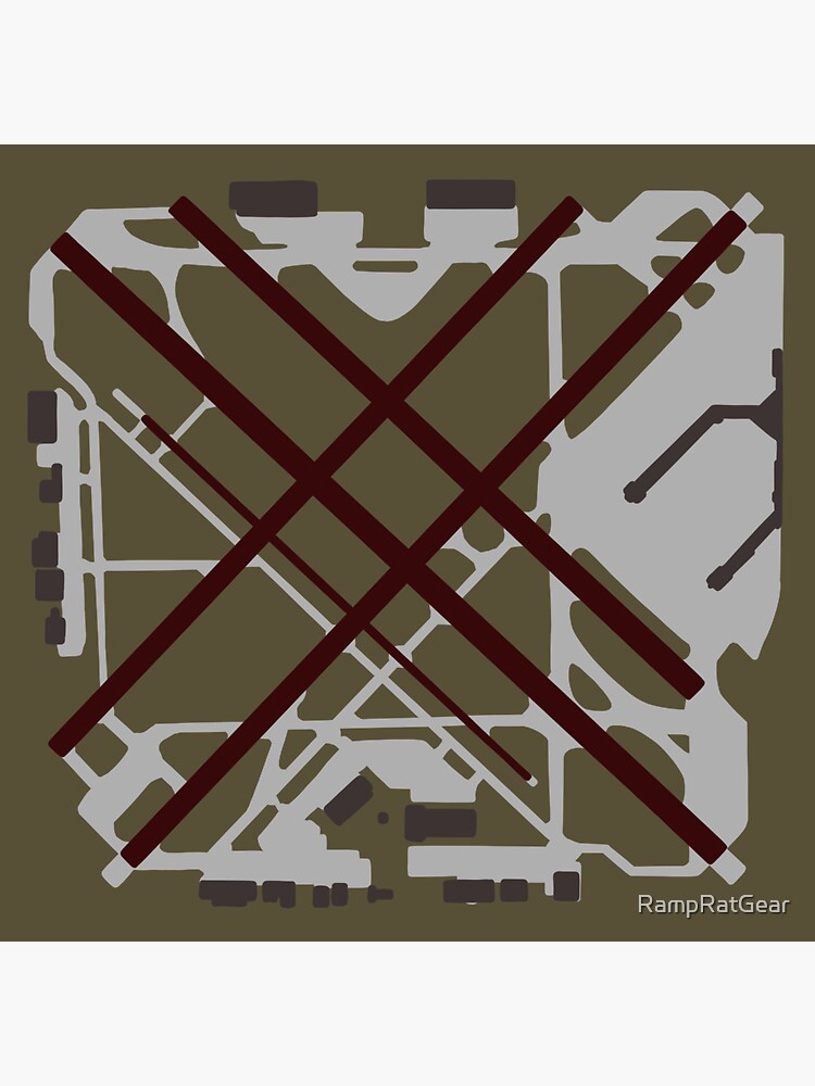 "Chicago Midway Airport Diagram KMDW" Sticker by RampRatGear Redbubble