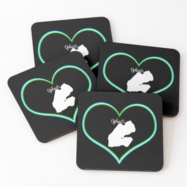 Item preview, Black heart map Djibouti designed and sold by Astralia.