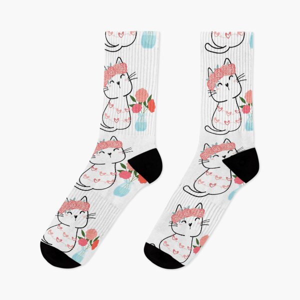 Item preview, cat with flowers designed and sold by EMIPRINCESS.