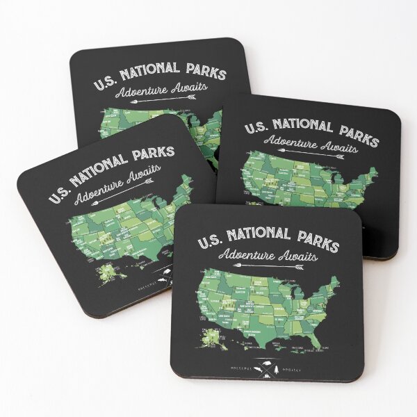 Item preview, 62 National Parks Map Gifts US Park Vintage Camping Hiking designed and sold by REDallayah.
