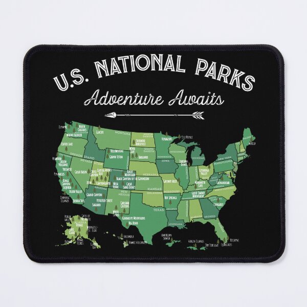 Item preview, 62 National Parks Map Gifts US Park Vintage Camping Hiking designed and sold by REDallayah.