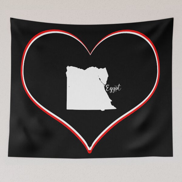 Item preview, Black heart map Egypt designed and sold by Astralia.