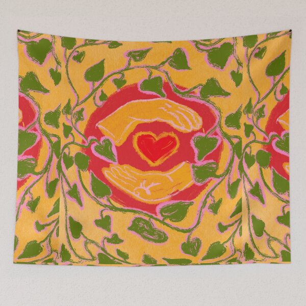 Item preview, Heart in Hands, Pothos, Yellow and Red Digital Screenprint, Center Love designed and sold by fancysarah.