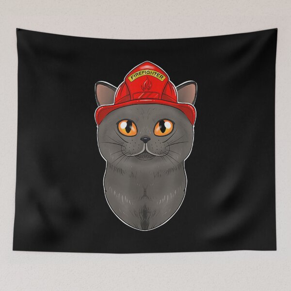 Item preview, Cat Lover I Fireman Cat I Firefighter British Shorthair Cat  designed and sold by terrycar.