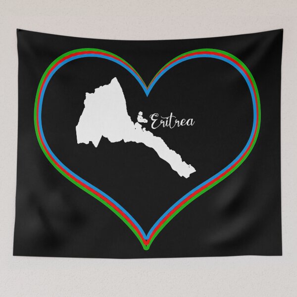 Item preview, Black heart map Eritrea designed and sold by Astralia.