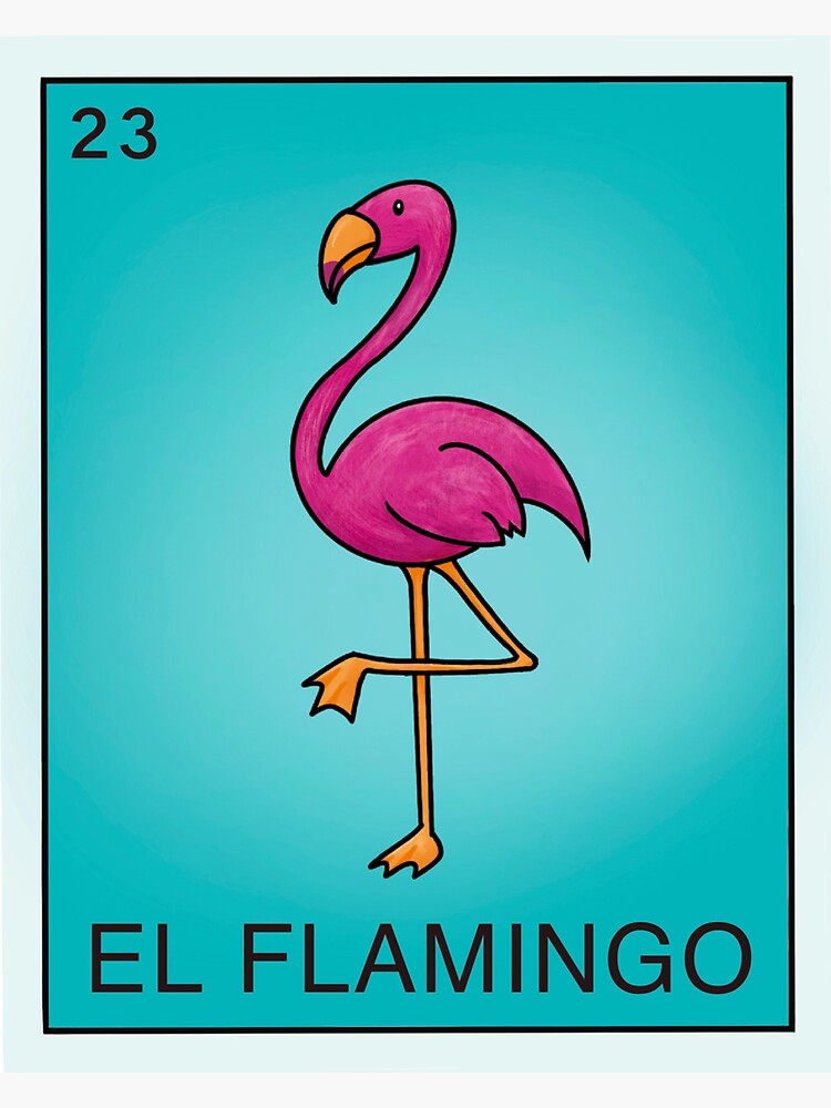 Loteria style flamingo | Sticker