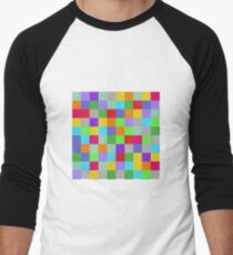 Multi Color Squares Men's Baseball ¾ T-Shirt