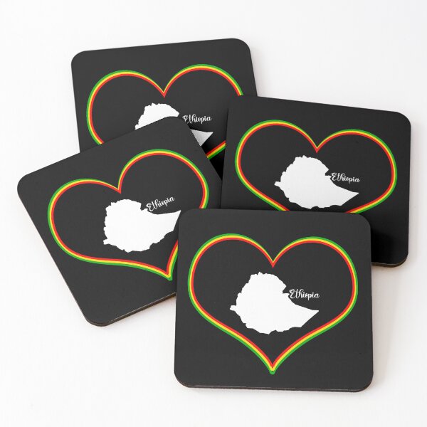 Item preview, Black heart map Ethiopia designed and sold by Astralia.