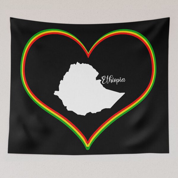 Item preview, Black heart map Ethiopia designed and sold by Astralia.