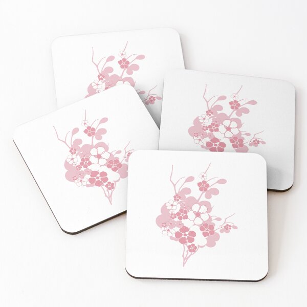 Item preview, Pink and white Sakura flowers, Minimal flower art designed and sold by PalinoColour.