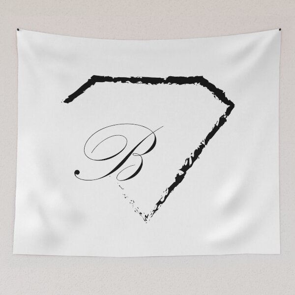Item preview, B letter monogram initial diamond black designed and sold by mixtape80.