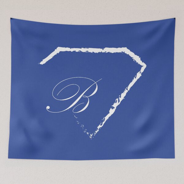 Item preview, B letter monogram initial diamond white designed and sold by mixtape80.