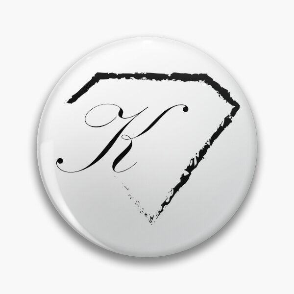 Item preview, K letter monogram initial diamond black designed and sold by mixtape80.