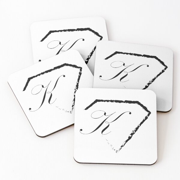 Item preview, K letter monogram initial diamond black designed and sold by mixtape80.