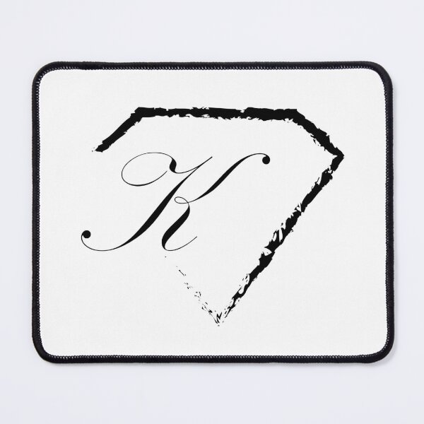Item preview, K letter monogram initial diamond black designed and sold by mixtape80.