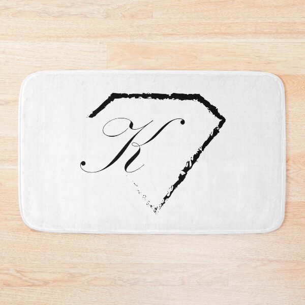 Item preview, K letter monogram initial diamond black designed and sold by mixtape80.
