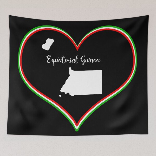 Item preview, Black heart map Equatorial Guinea designed and sold by Astralia.