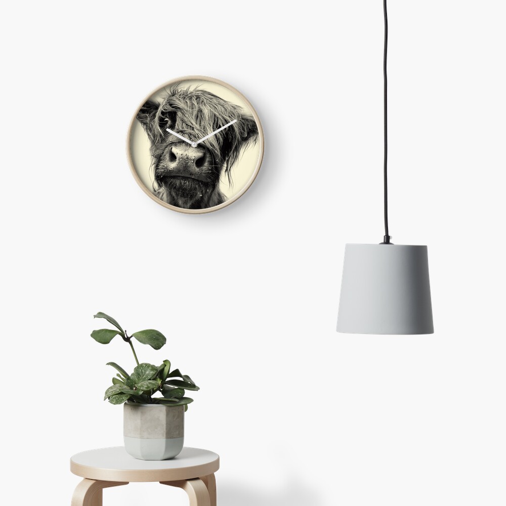 Highland Cow Clock