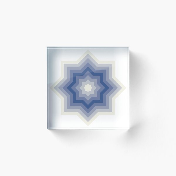 Aperçu de l'œuvre Cannoli Cream Classic Blue Abstract Star Pattern créée et vendue par PatternSalad.