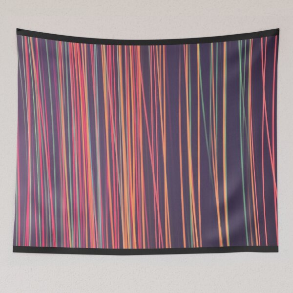 Item preview, Vertical muted multicolored lines on black background designed and sold by Becky Hunter.
