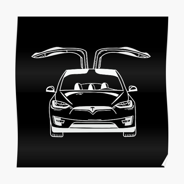 Tesla Model X Poster For Sale By Minypicture Redbubble