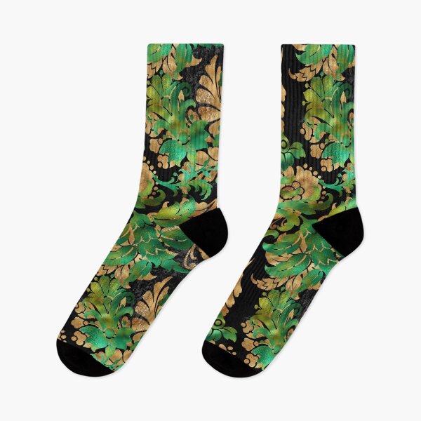 Item preview, Jungle Floral Batik (Green and Gold) designed and sold by murkyswamp.