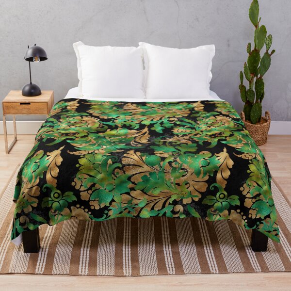 Item preview, Jungle Floral Batik (Green and Gold) designed and sold by murkyswamp.