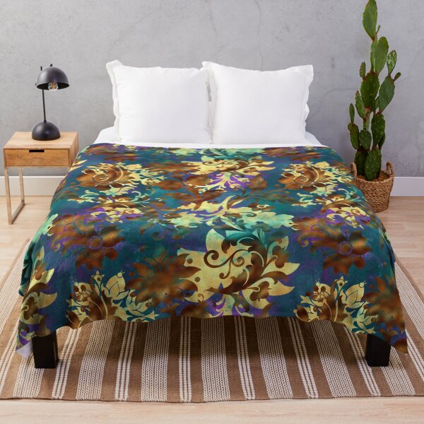 Item preview, Jungle Floral Batik (Brown and Gold) designed and sold by murkyswamp.