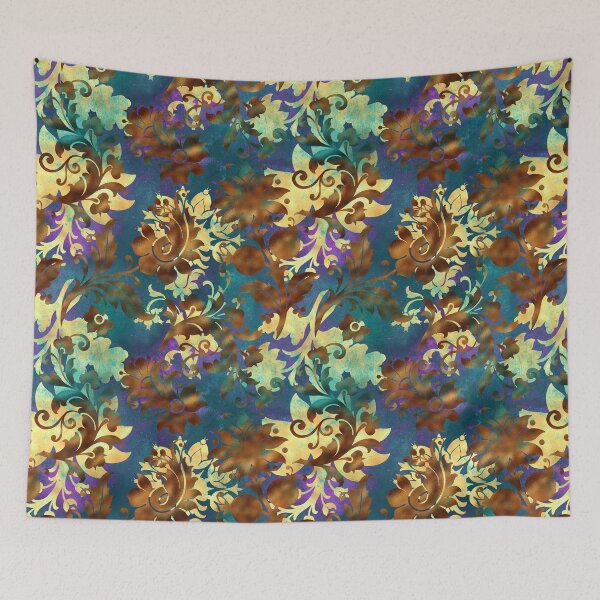 Item preview, Jungle Floral Batik (Brown and Gold) designed and sold by murkyswamp.