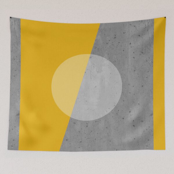 Item preview, A circle on golden yellow and concrete gray designed and sold by Ninaeva.