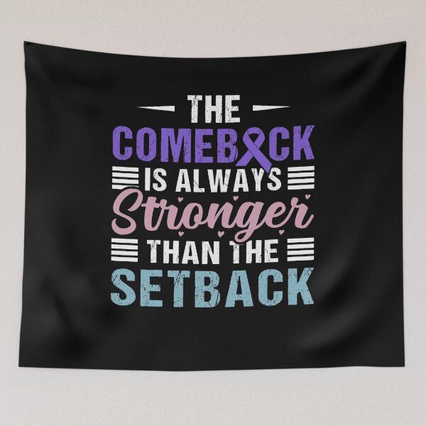 Item preview, Thyroid Cancer Shirt, The Comeback is Always Stronger Than The Setback Shirt, Purple Teal & Pink Ribbon Shirt, Thyroid Cancer Survivor Shirt designed and sold by aymob.