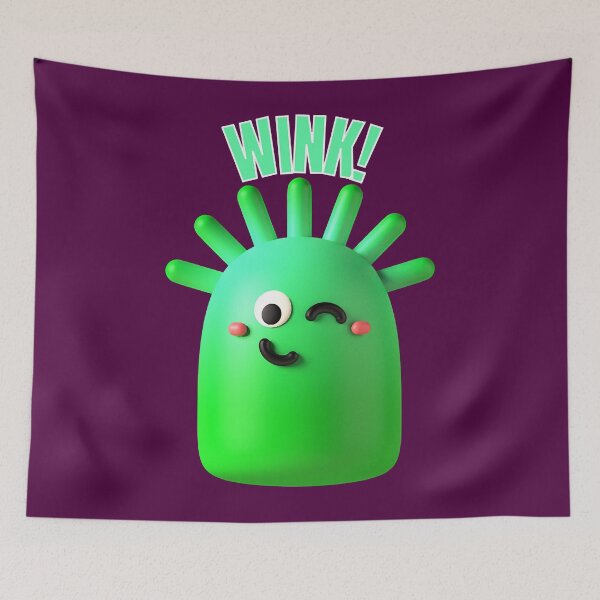 Item preview, Cute Green Alien Monster Winking designed and sold by LoziTech.
