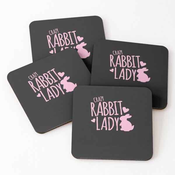 Item preview, Crazy Rabbit (bunny) lady in pink Sticker designed and sold by EckhardVetter.
