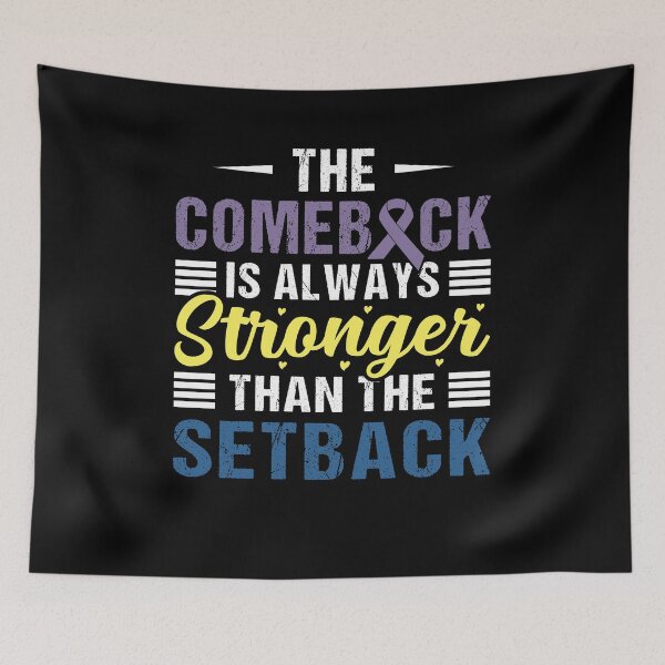 Item preview, Bladder Cancer Shirt, The Comeback is Always Stronger Than The Setback Shirt, Blue Purple Ribbon Awareness Shirt, Bladder Cancer Survivor designed and sold by aymob.