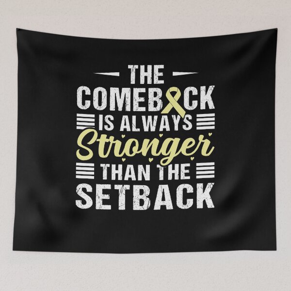 Item preview, Yellow Sarcoma Bone Cancer Shirt, The Comeback Is Always Stronger Than The Setback Shirt, Yellow Ribbon Awareness. Sarcoma Cancer Survivor designed and sold by aymob.