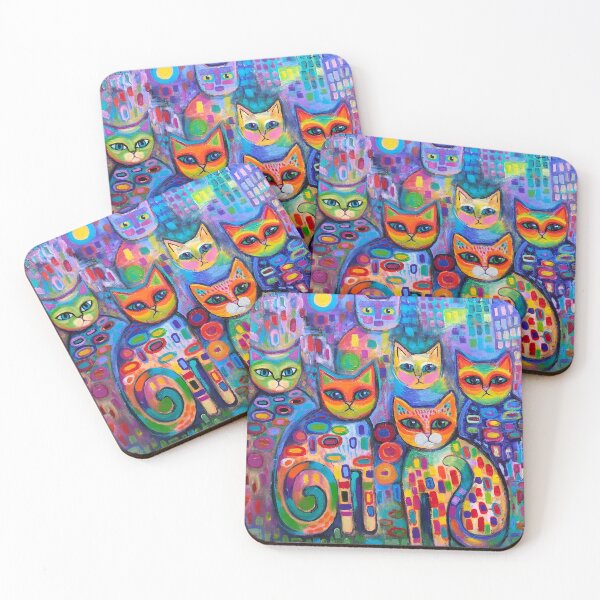 Item preview, Psychedelic cats designed and sold by Karin Zeller.