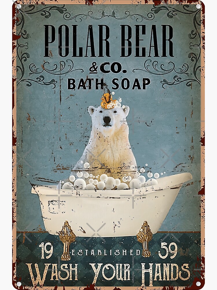 "Polar Bear Bath Soap 19 Established 59 Wash Your Hands Polar Bear