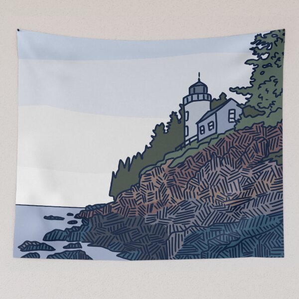 Item preview, Lighthouse Cliff with Hatching designed and sold by redvioletart.