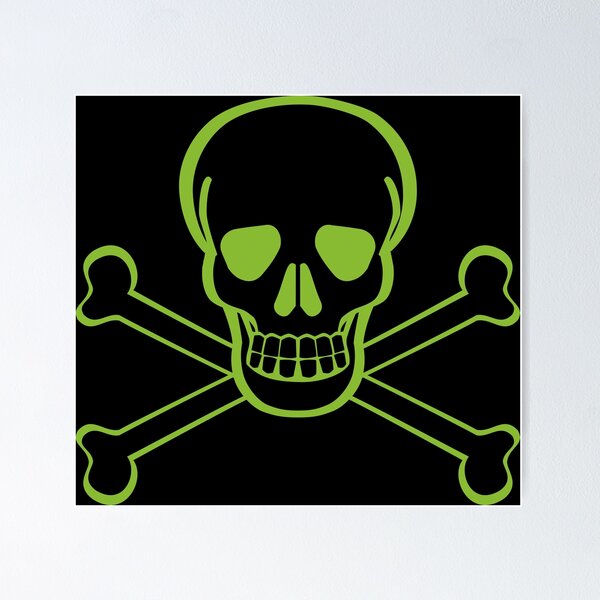 Item preview, Skull and Crossbones Dark Green Jolly Roger Pirate designed and sold by stuartsemporium.