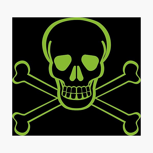Item preview, Skull and Crossbones Dark Green Jolly Roger Pirate designed and sold by stuartsemporium.