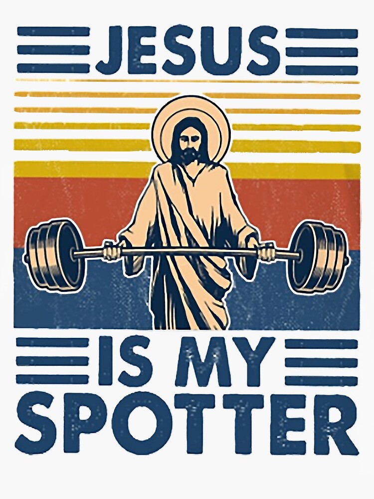 Jesus Is My Spotter T Shirt Gym Workout Weightlifting God